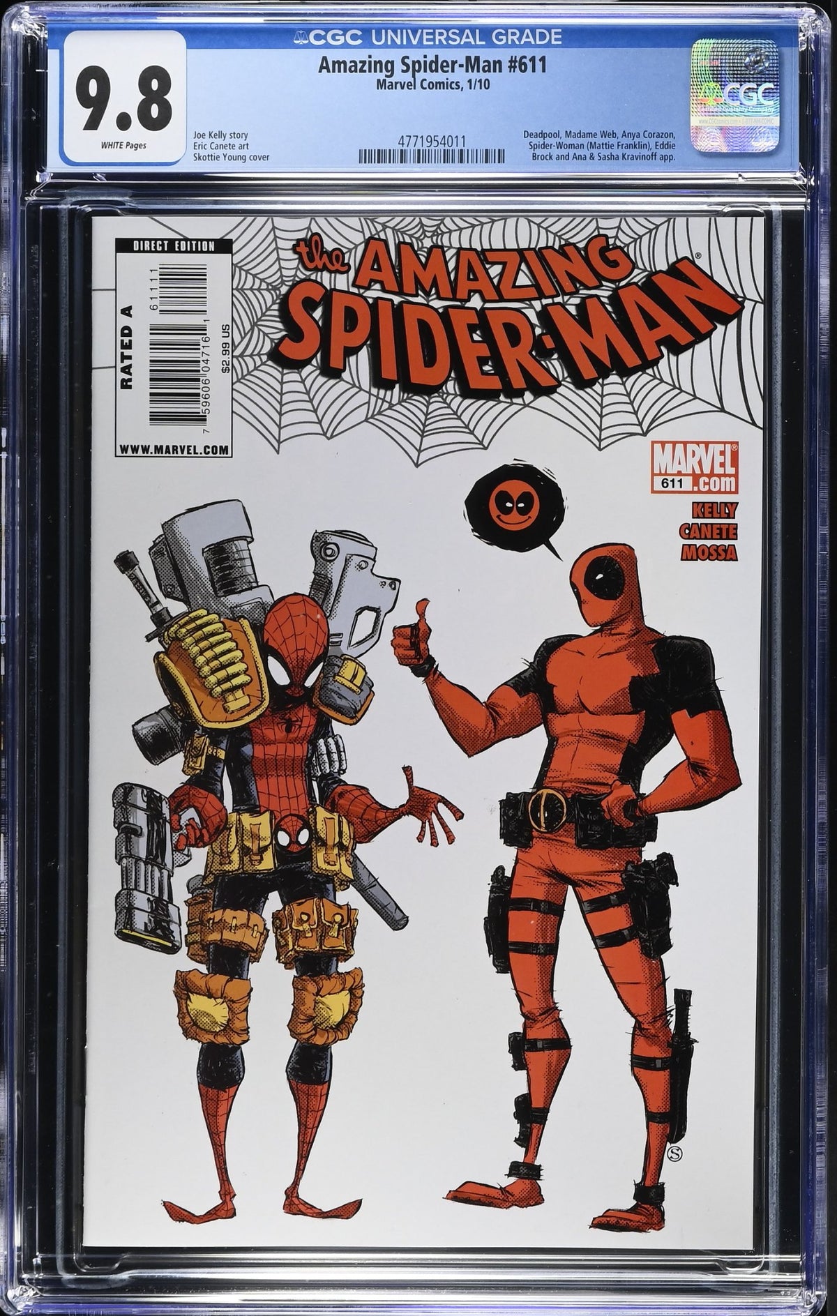 AMAZING SPIDER-MAN #611 CGC 9.8 NM/M SKOTTIE YOUNG DEADPOOL COVER