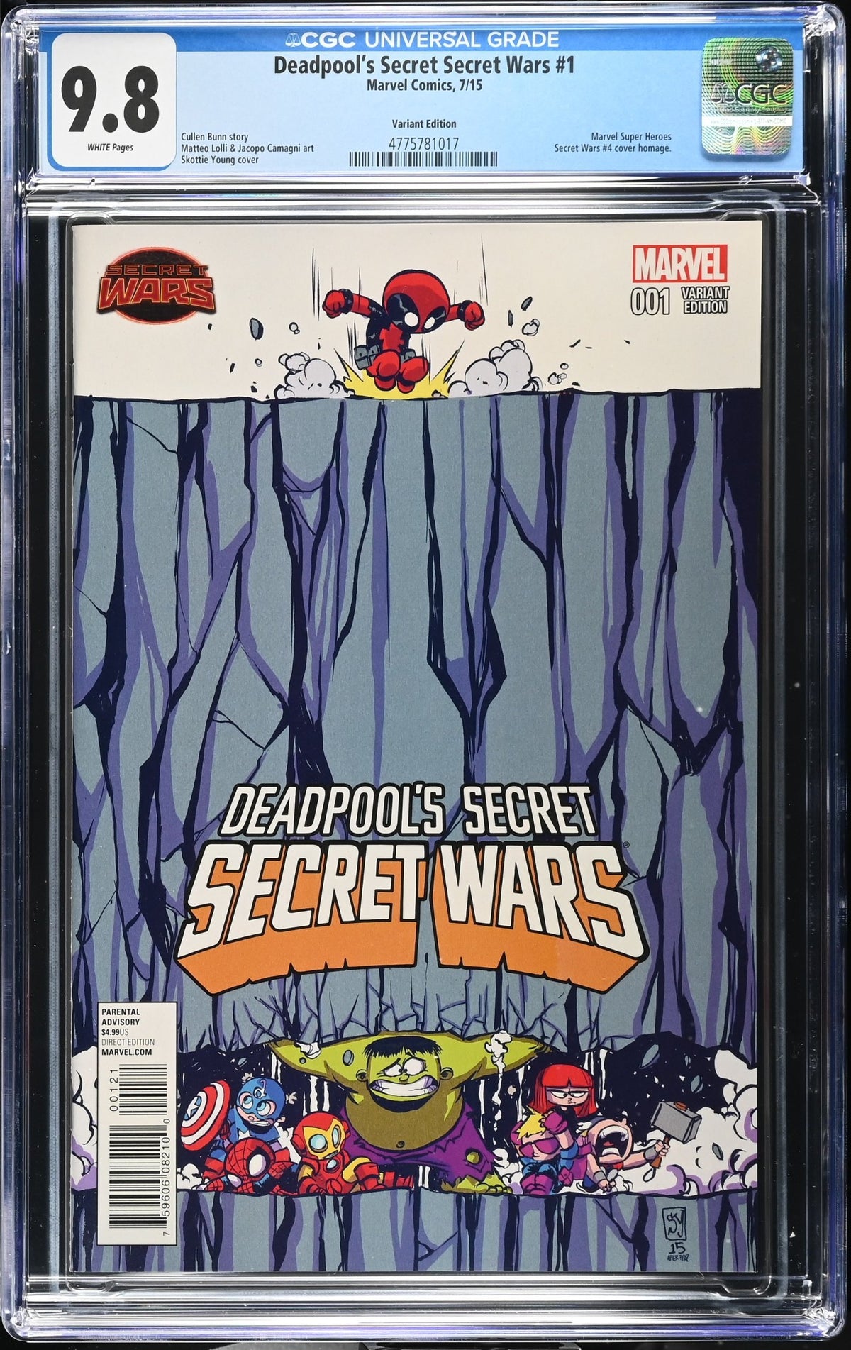 DEADPOOL'S SECRET SECRET WAR #1 CGC 9.8 NM/M SKOTTIE YOUNG VARIANT