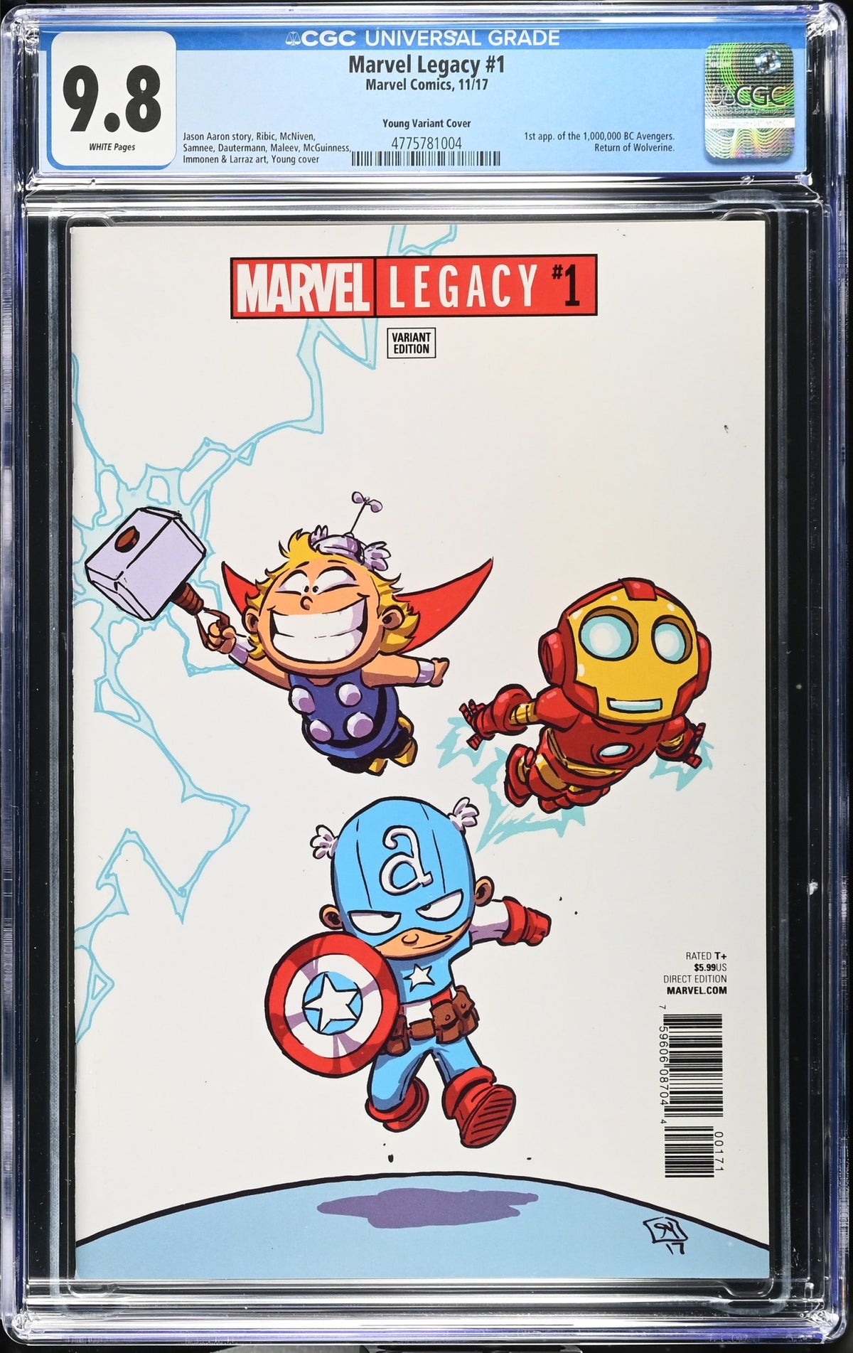 MARVEL LEGACY #1 CGC 9.8 NM/M SKOTTIE YOUNG VARIANT