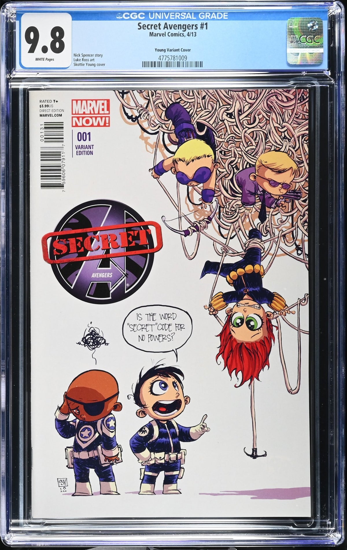 SECRET AVENGERS #1 CGC 9.8 NM/M SKOTTIE YOUNG VARIANT