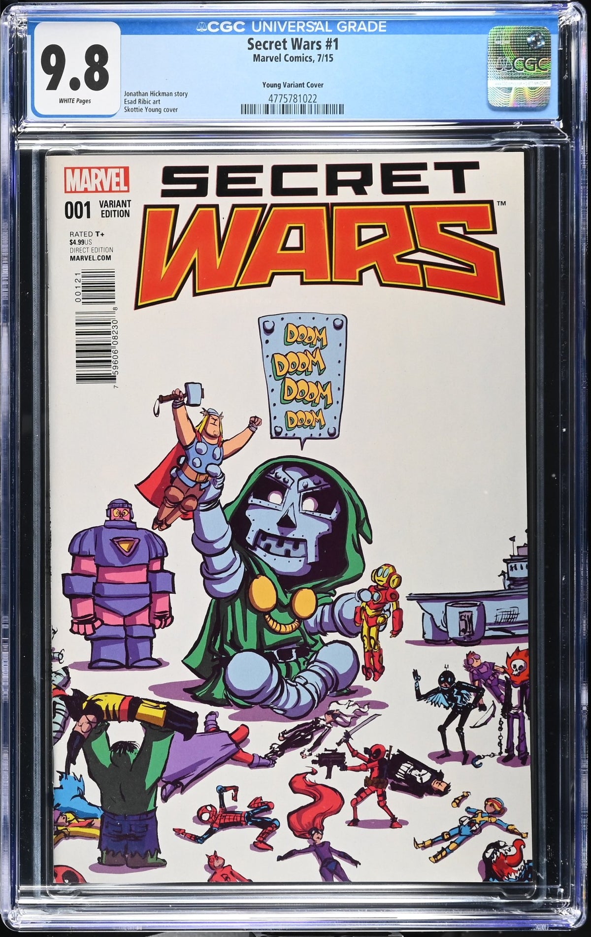 SECRET WARS #1 2015 CGC 9.8 SKOTTIE YOUNG DOCTOR DOOM VARIANT