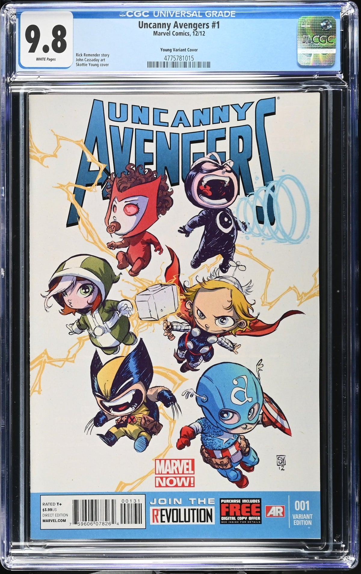 UNCANNY AVENGERS #1 CGC 9.8 NM/M SKOTTIE YOUNG VARIANT