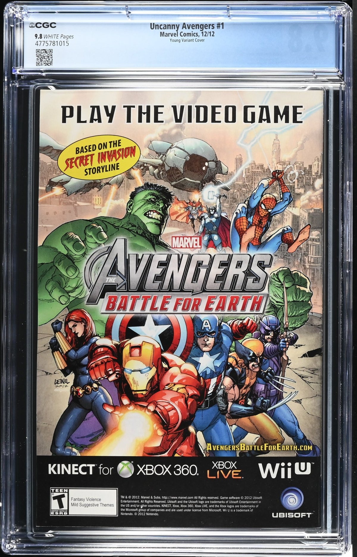 UNCANNY AVENGERS #1 CGC 9.8 NM/M SKOTTIE YOUNG VARIANT