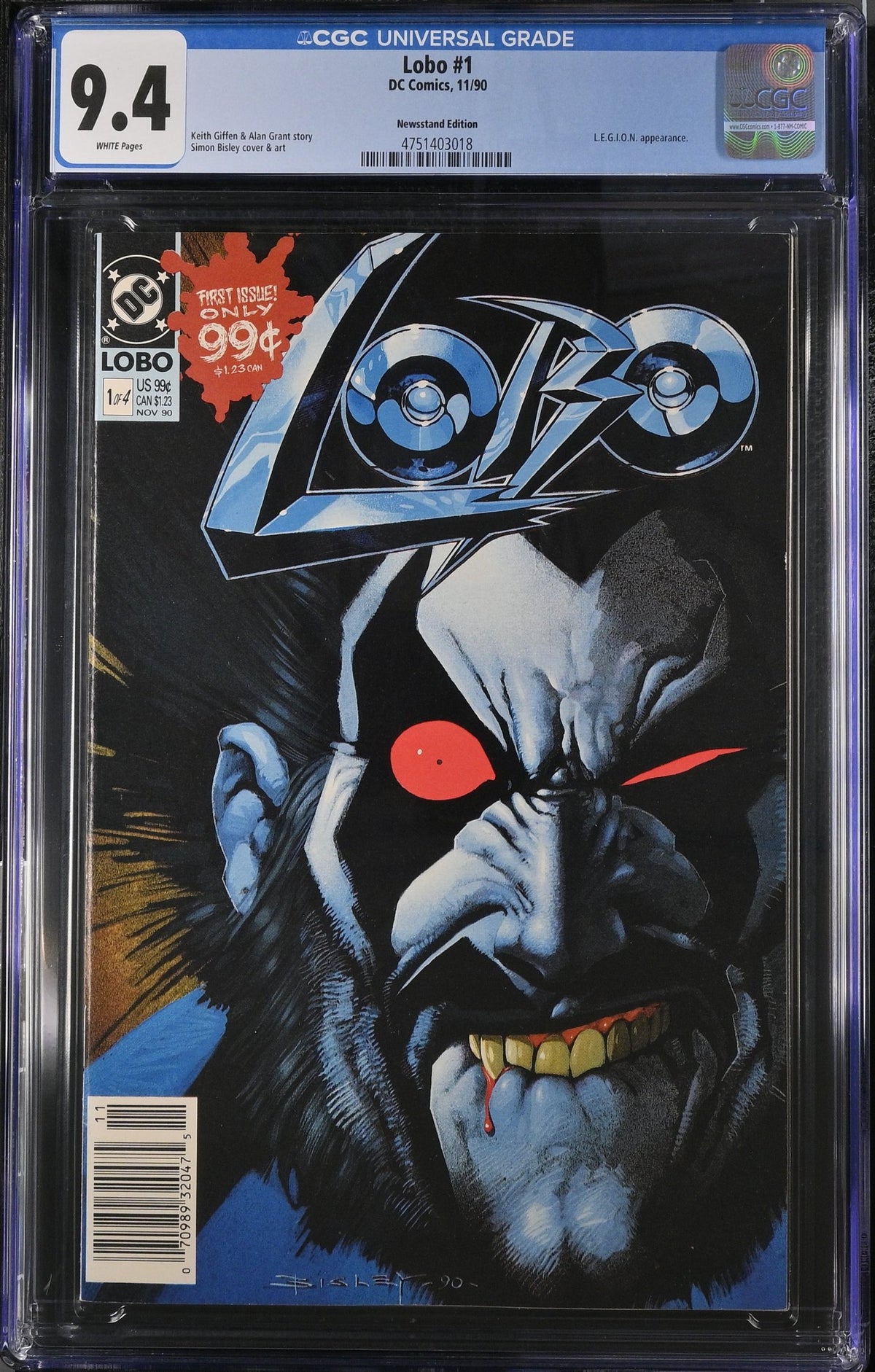LOBO #1 CGC 9.4 NM NEWSSTAND EDITION DC COMICS 1990