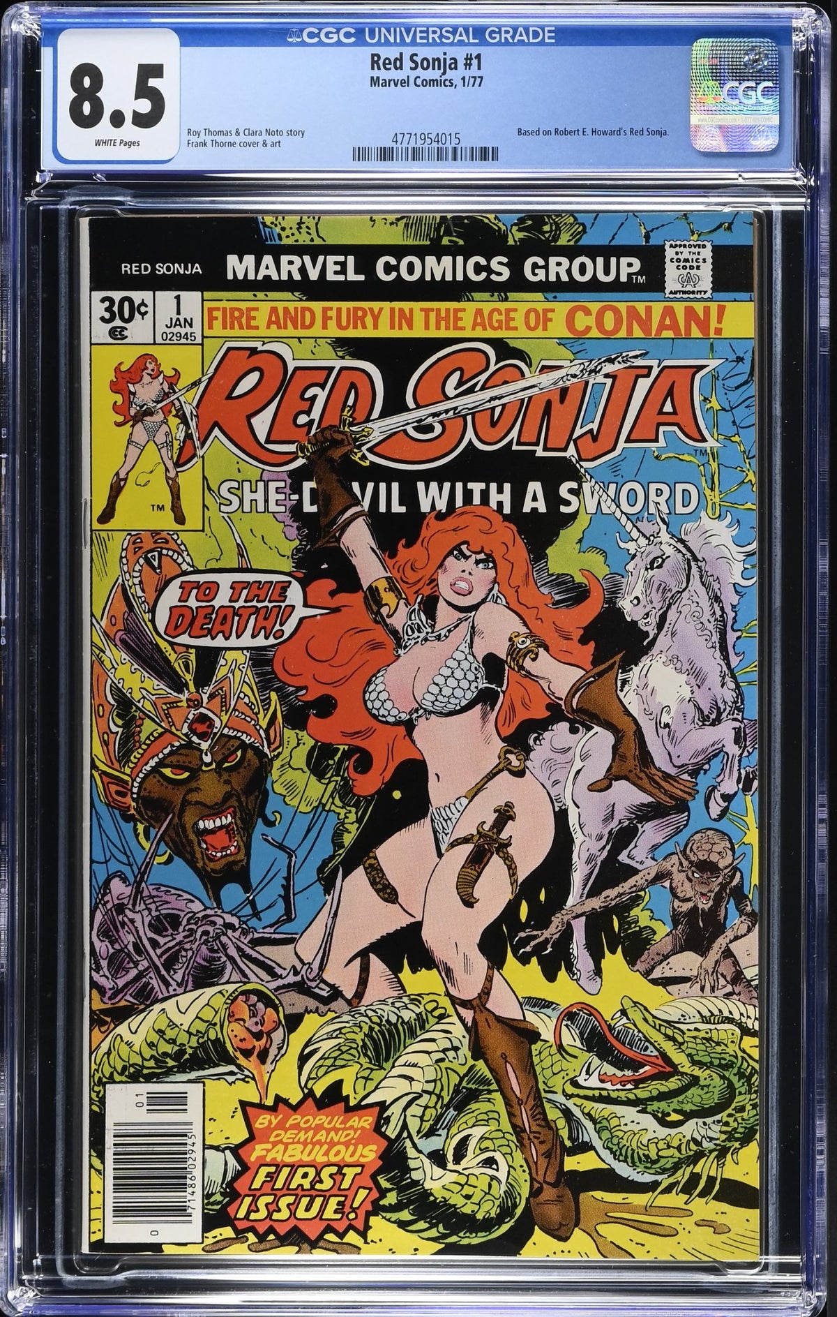 RED SONJA #1 1977 CGC 8.5 VF+