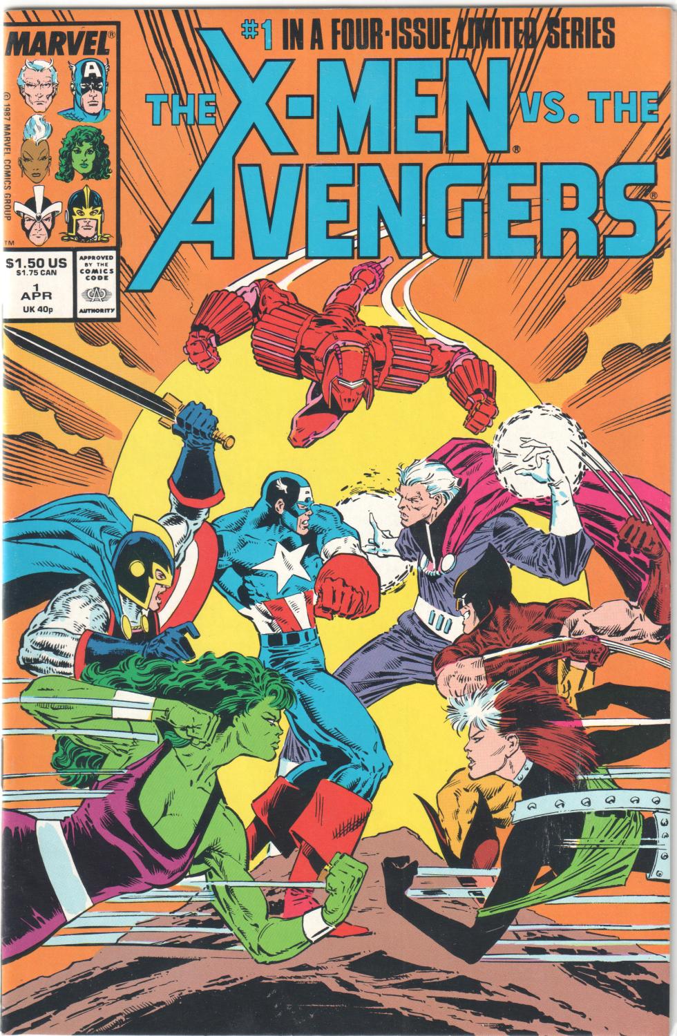 X-MEN VS AVENGERS 1-4 COMPLETE SET MARVEL 1987