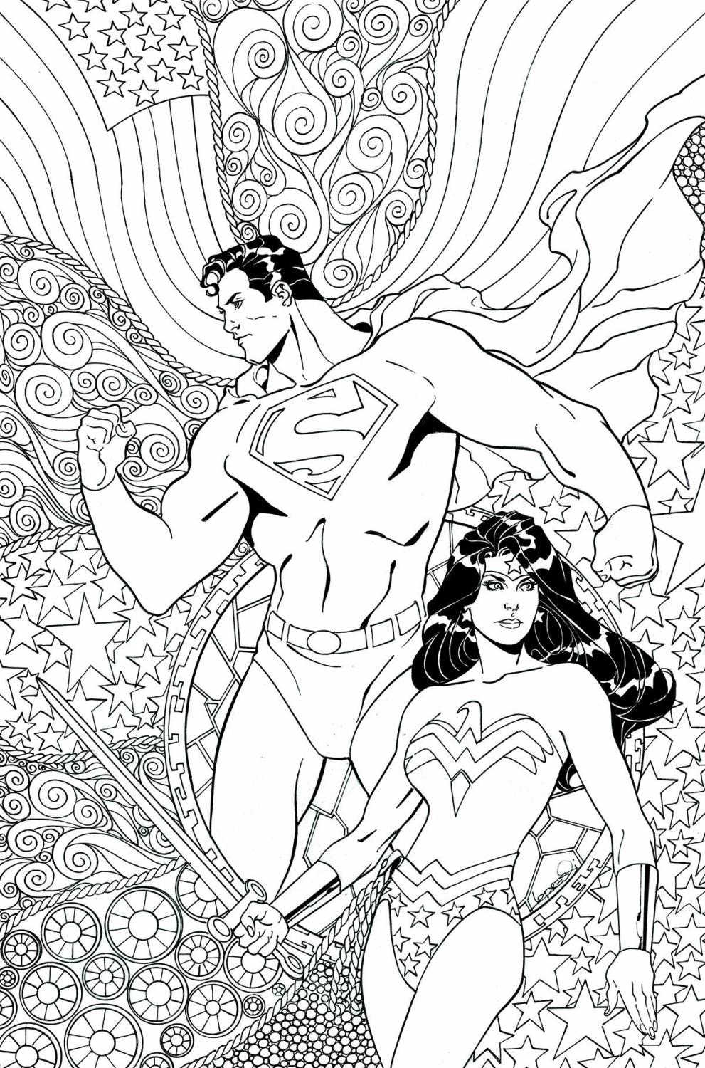 SUPERMAN WONDER WOMAN #25 ADULT COLORING BOOK VAR ED