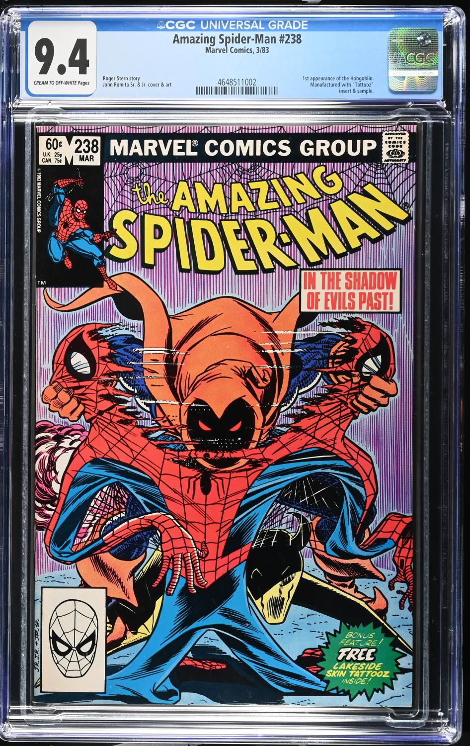 AMAZING SPIDER-MAN #238 CGC 9.4 NM 1ST HOBGOBLIN