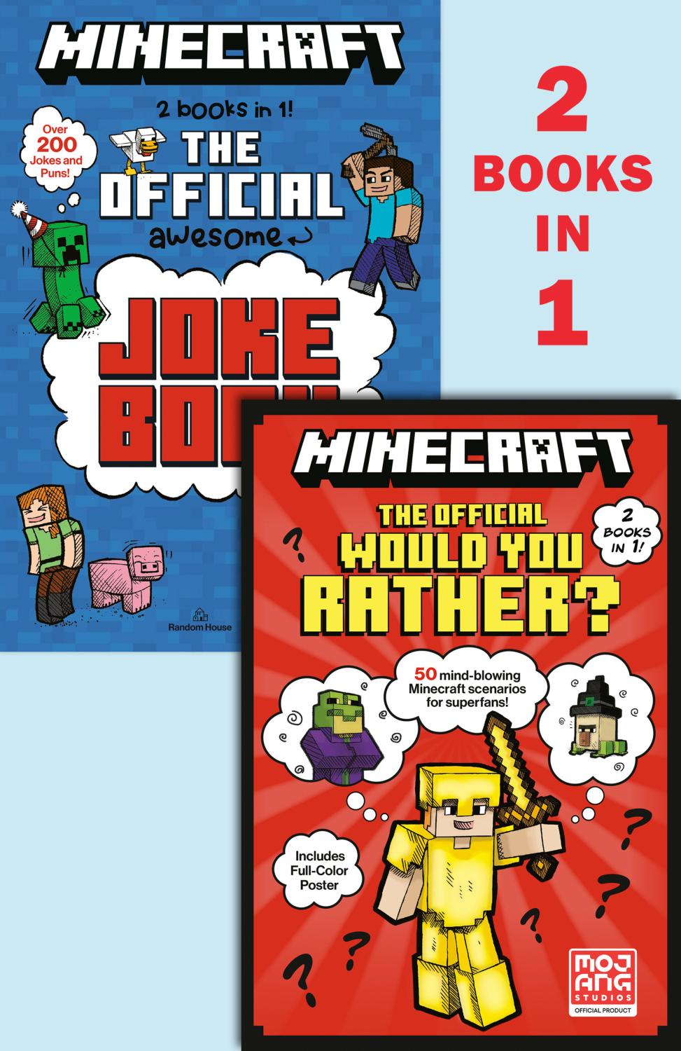 MINECRAFT 2-IN-1 THE OFFICIAL WOULD YOU RATHER THE OFFICIAL JOKE BOOK MINECRAFT