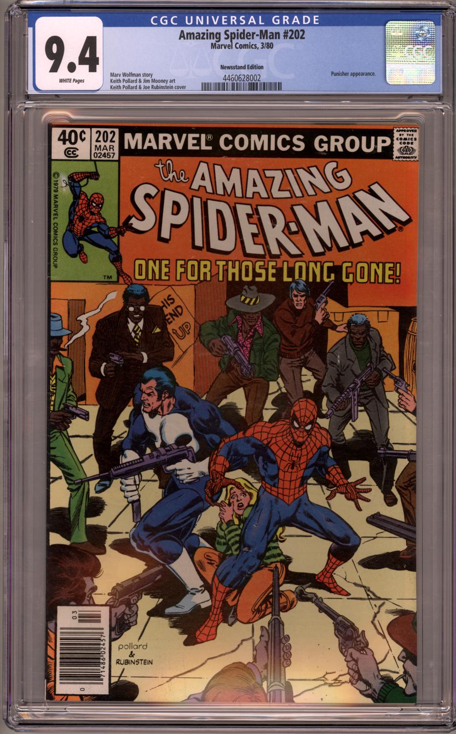 AMAZING SPIDER-MAN #202 CGC 9.4 NM PUNISHER APPEARANCE NEWSSTAND EDITION