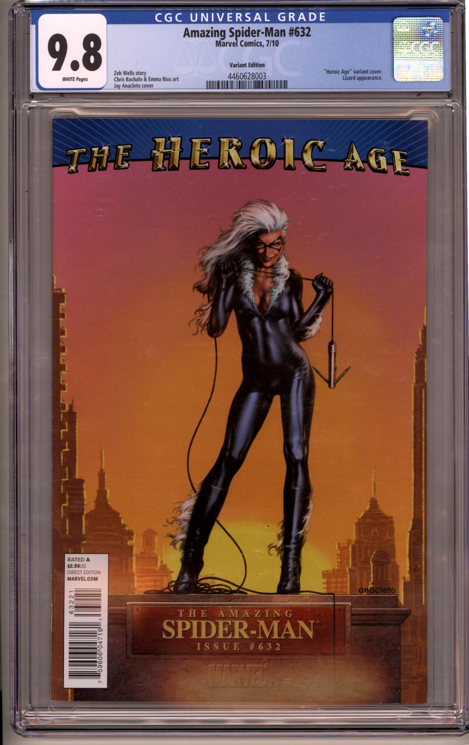 AMAZING SPIDER-MAN #632 CGC 9.8 NM/ M BLACK CAT VARIANT COVER