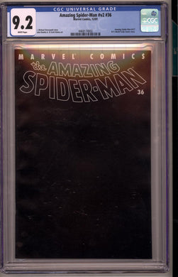 AMAZING SPIDER-MAN 2001 #36 CGC 9.2 NM- BLACK COVER 9/11