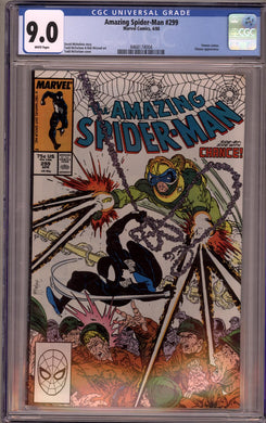 AMAZING SPIDER-MAN #299 CGC 9.0 VF/NM VENOM CAMEO 1ST APPEARANCE