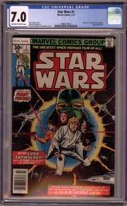 STAR WARS #1 1977 CGC 7.0 FN/VF 1ST PRINTING