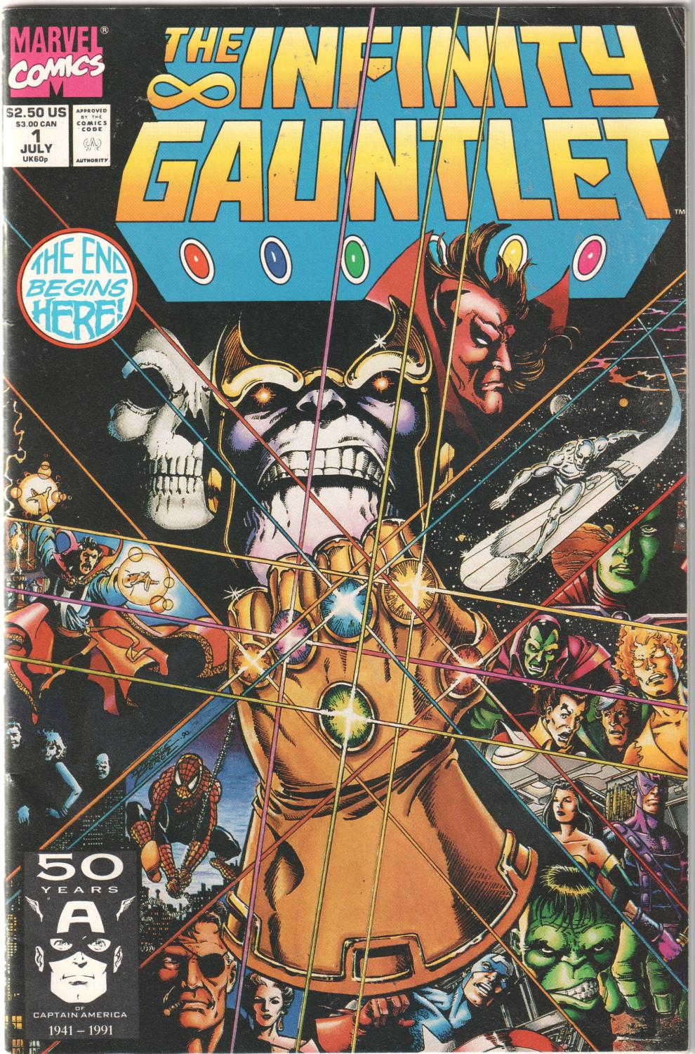 INFINITY GAUNTLET #1-6 COMPLETE SET MARVEL 1991