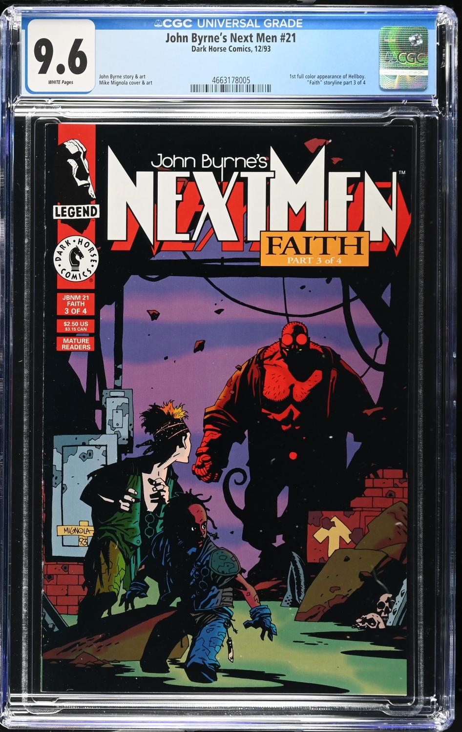 JOHN BYRNE'S NEXT MEN #21 CGC 9.6 NM+ 1ST FULL APPEARANCE HELLBOY