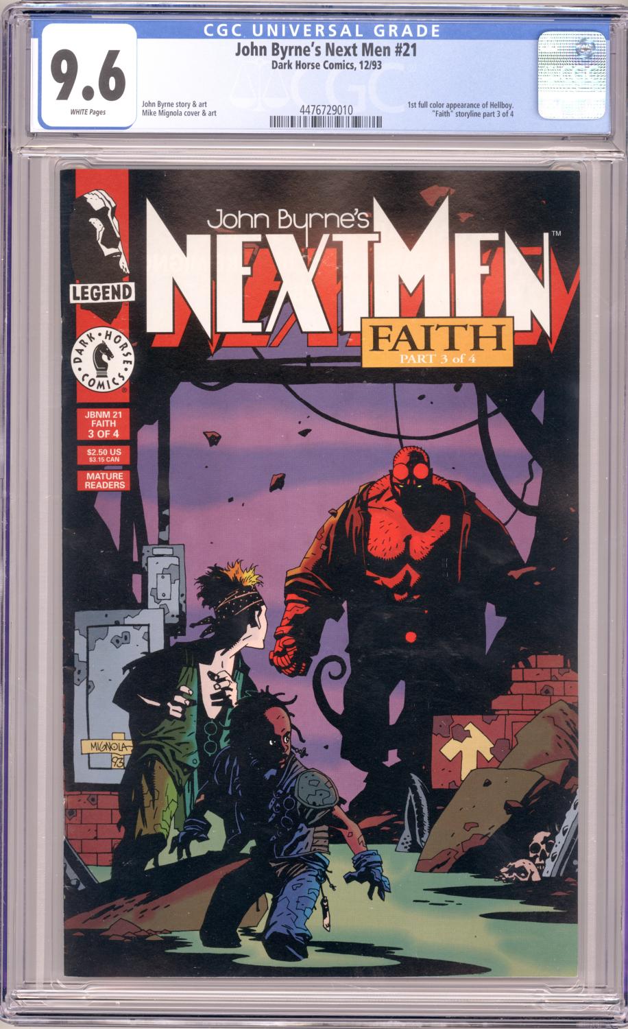 JOHN BYRNE'S NEXT MEN #21 CGC 9.6 NM+ 1ST FULL APPEARANCE HELLBOY