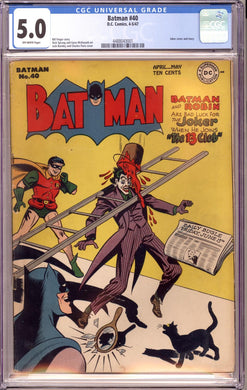 BATMAN #40 1947 CGC 5.0 VG/F CLASSIC JOKER COVER