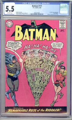 BATMAN #171 1965 CGC 5.5 FN- 1ST SILVER AGE RIDDLER