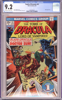 TOMB OF DRACULA #42 CGC 9.2 NM- BLADE APPEARANCE