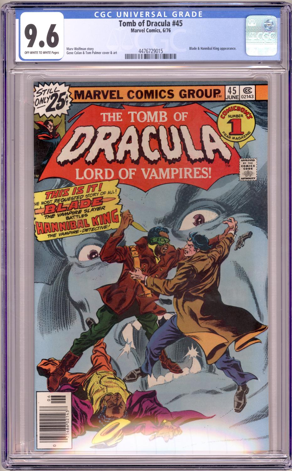 TOMB OF DRACULA #45 CGC 9.6 NM+ BLADE, HANNIBAL KING APPEARANCES