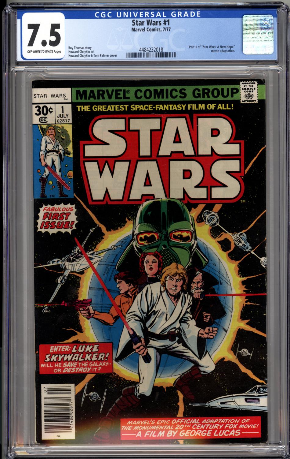 STAR WARS #1 1977 CGC 7.5 VF- FIRST PRINTING