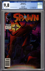 SPAWN #2 CGC 9.8 NM/M NEWSSTAND EDITION