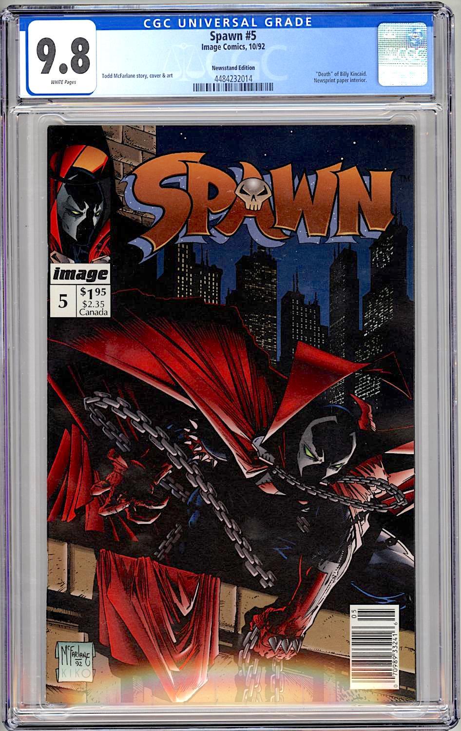 SPAWN #5 CGC 9.8 NM/M NEWSSTAND EDITION