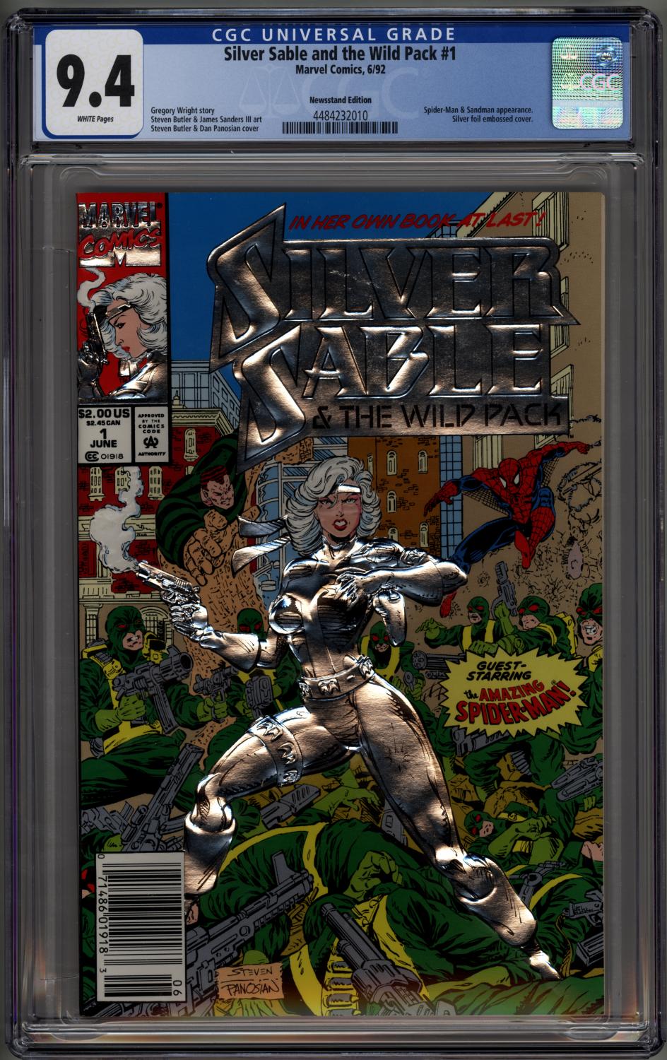 SILVER SABLE AND THE WILD PACK #1 CGC 9.4 NM NEWSSTAND EDITION