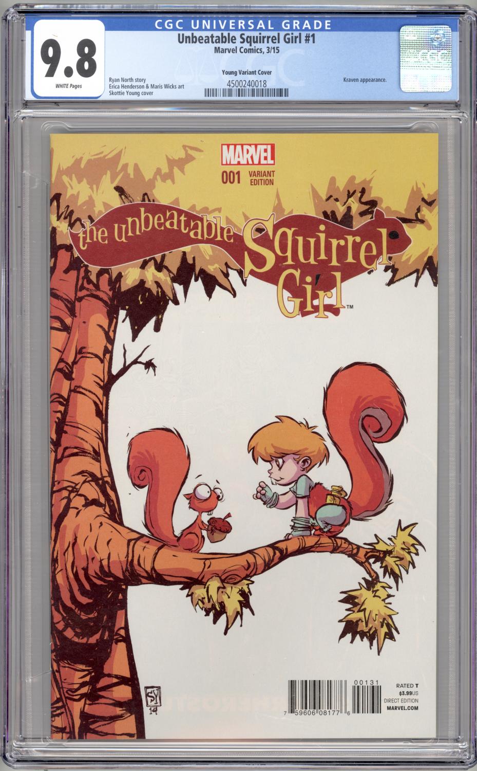 UNBEATABLE SQUIRREL GIRL #1 CGC 9.8 NM/M SKOTTIE YOUNG VARIANT