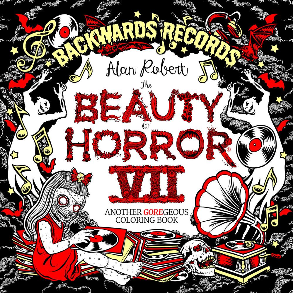 THE BEAUTY OF HORROR 7 BACKWARDS RECORDS COLORING BOOK TP