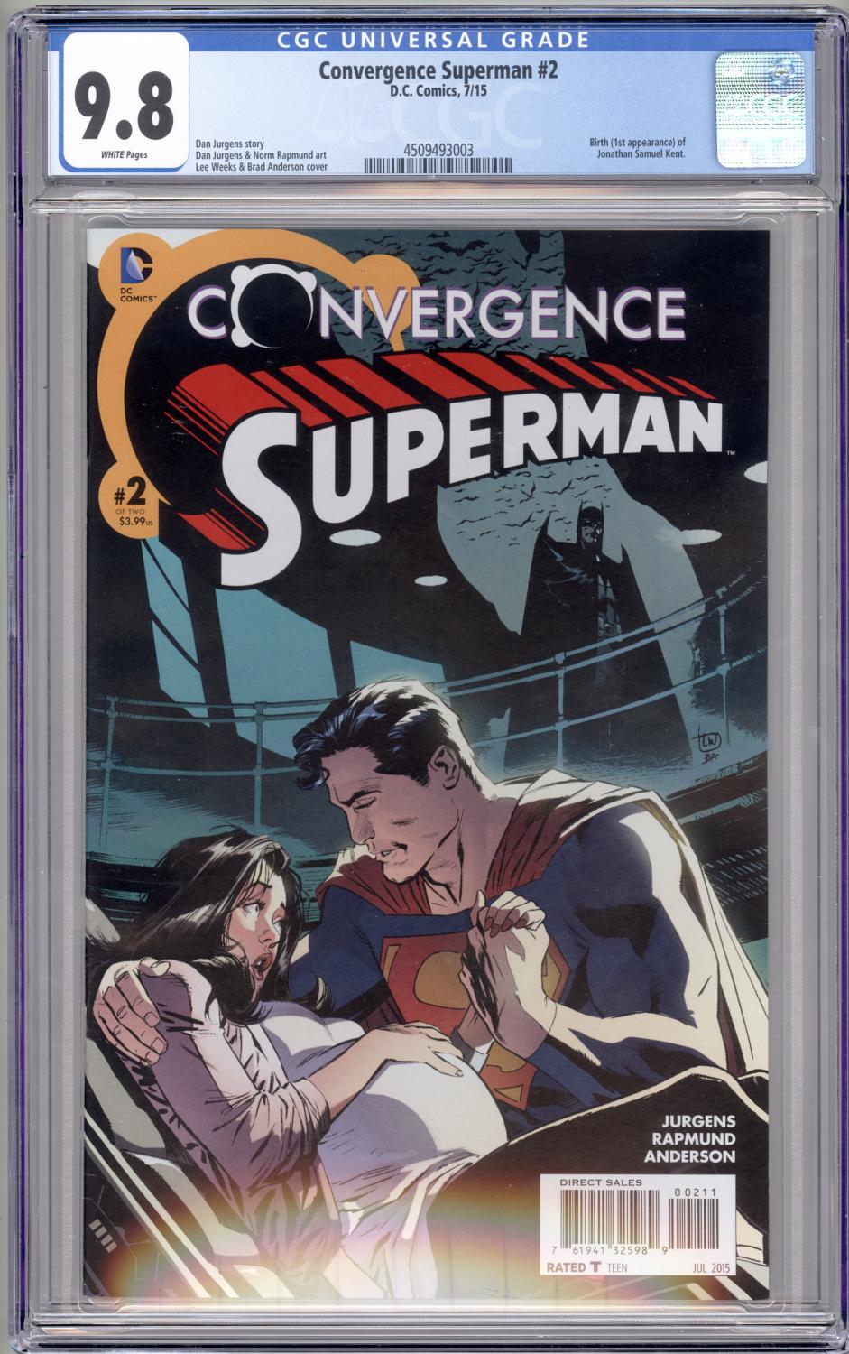 CONVERGENCE SUPERMAN #2 CGC 9.8 NM/M 1ST JONATHAN SAMUEL KENT