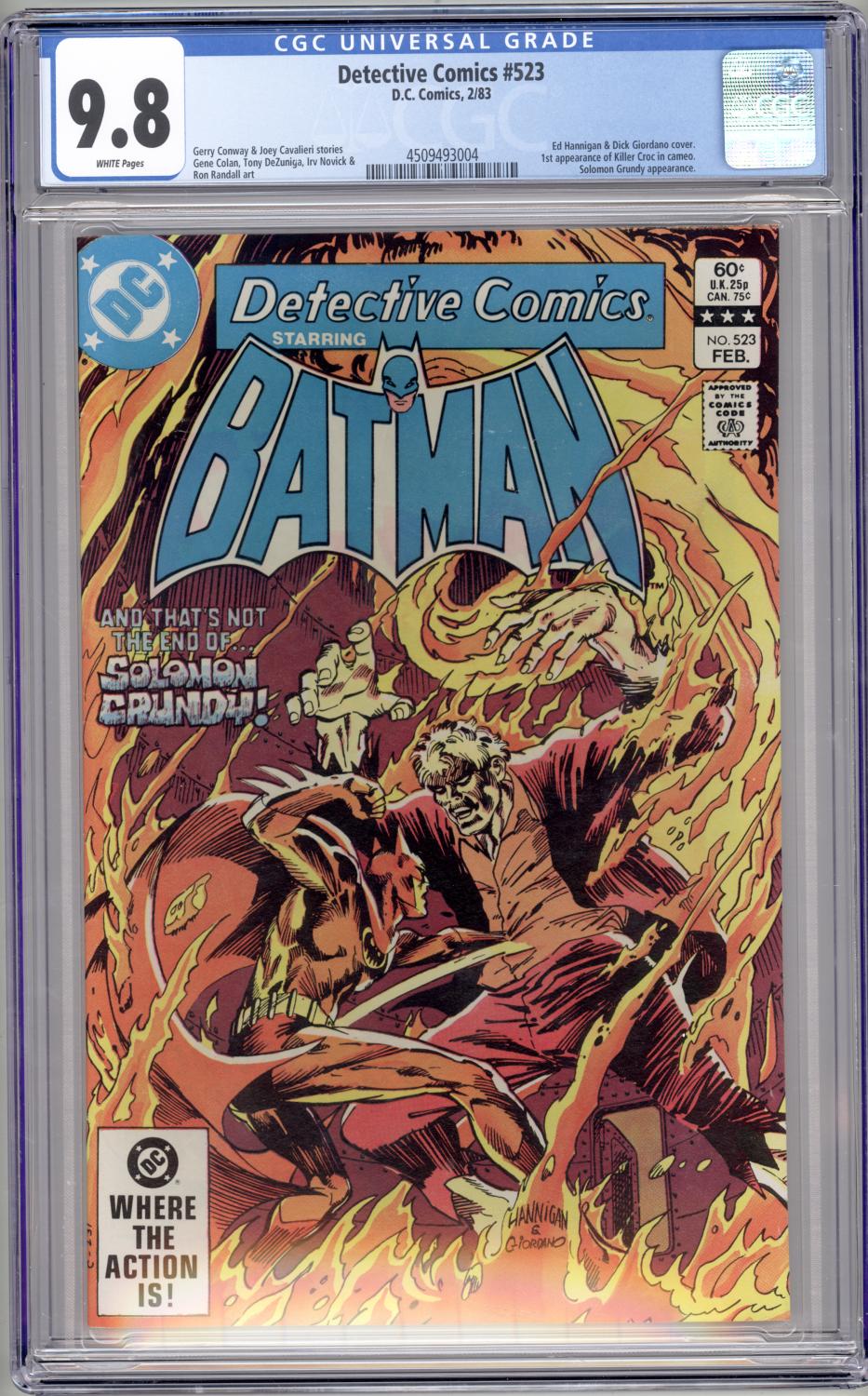 DETECTIVE COMICS #523 CGC 9.8 NM/M 1ST APPEARANCE KILLER CROC