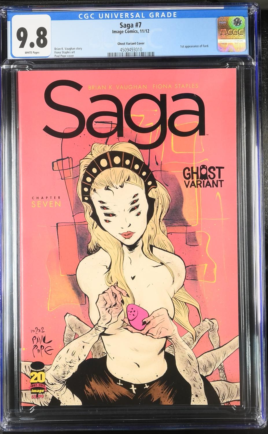 SAGA #7 CGC 9.8 NM/M GHOST VARIANT COVER BY PAUL POPE