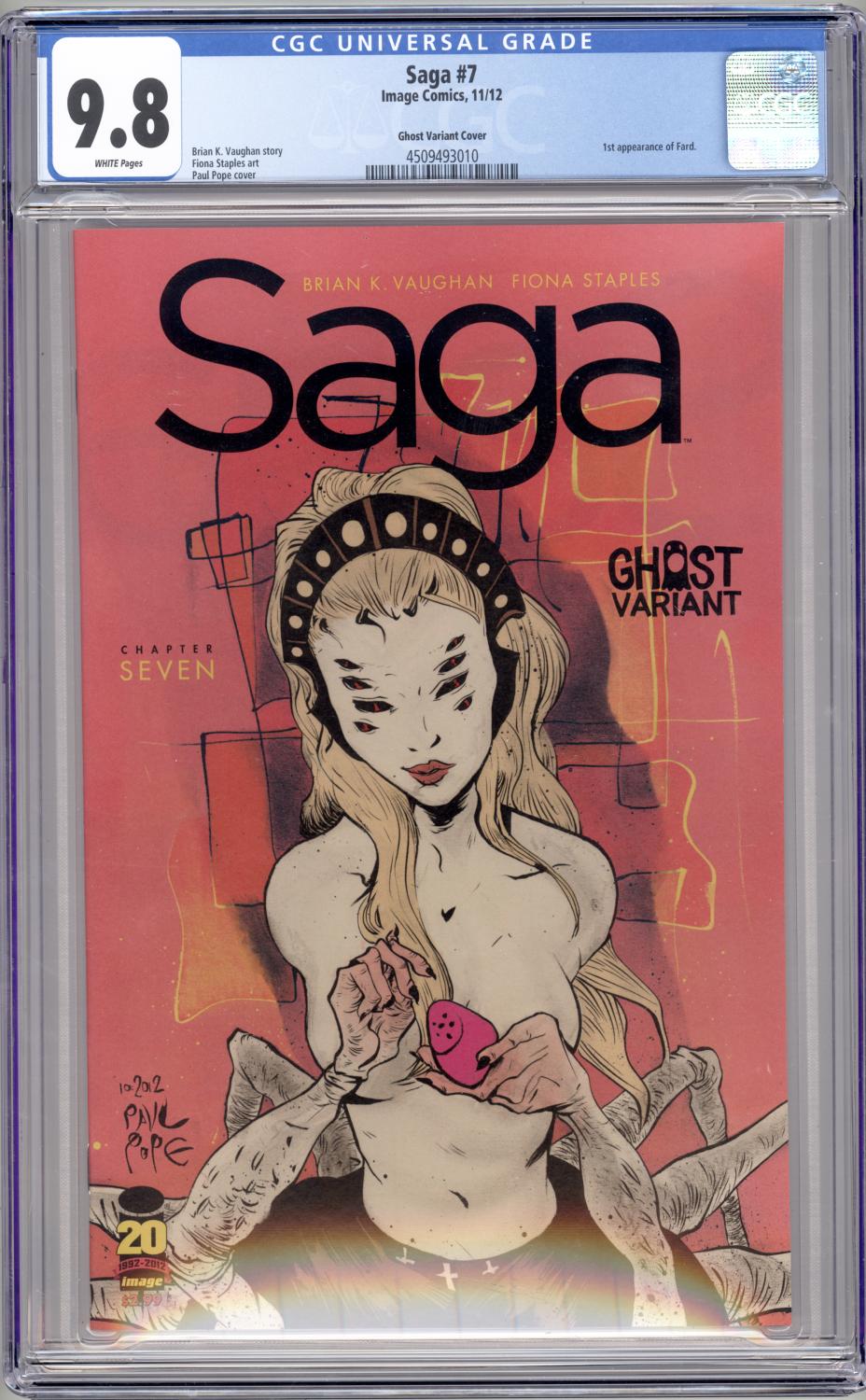 SAGA #7 CGC 9.8 NM/M GHOST VARIANT COVER BY PAUL POPE