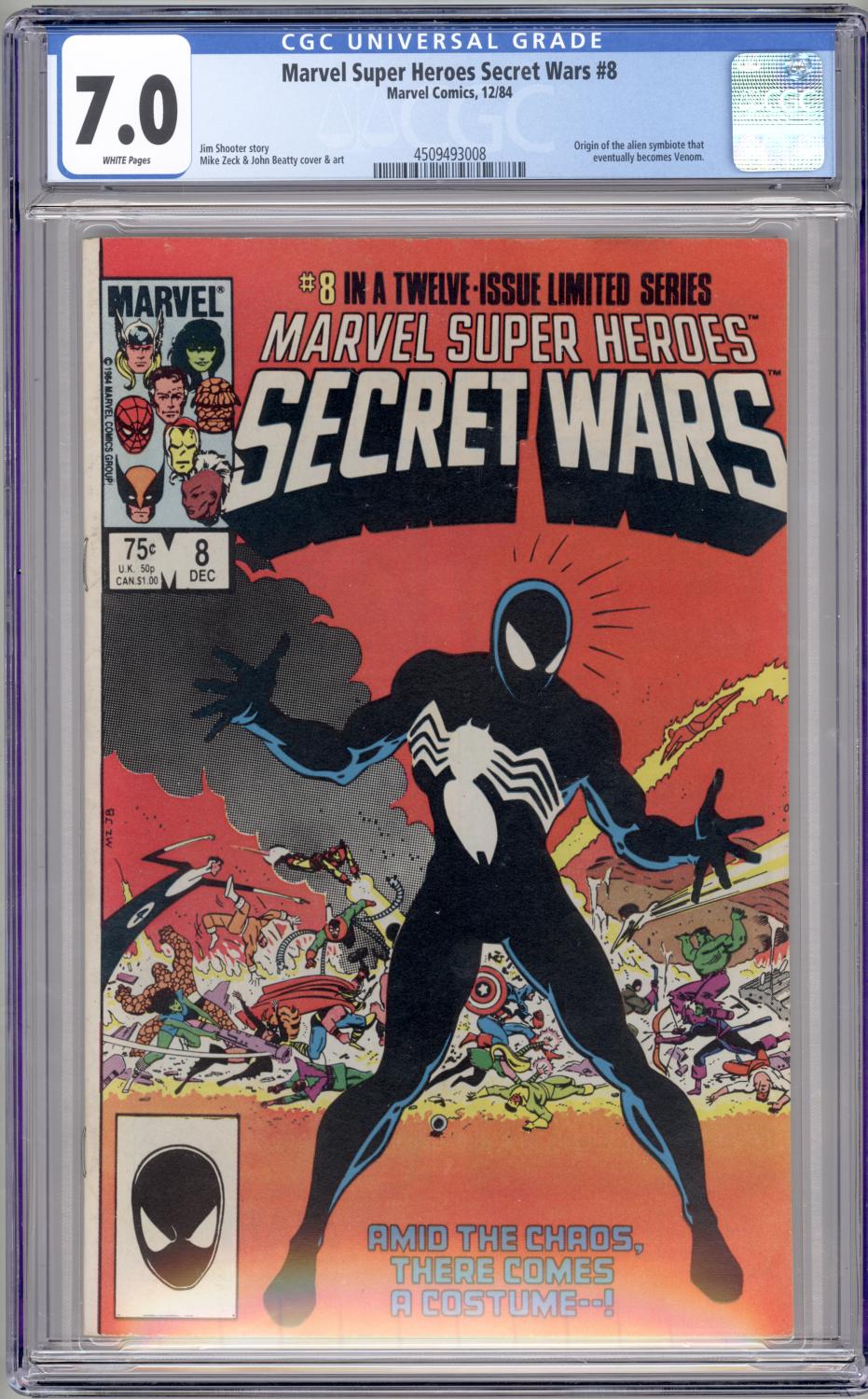 MARVEL SUPER-HEROES SECRET WARS #8 CGC 7.0 FN/VF 1ST BLACK COSTUME