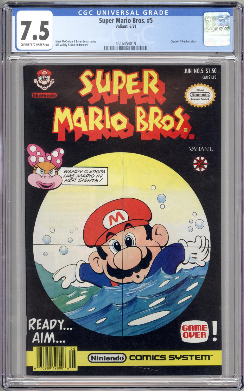 SUPER MARIO BROS. #5 CGC 7.5 VF- VALIANT 1991