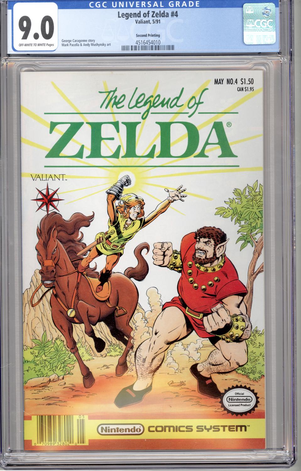 LEGEND OF ZELDA #4 CGC 9.0 VF/NM 2ND PRINTING 1991 VALIANT