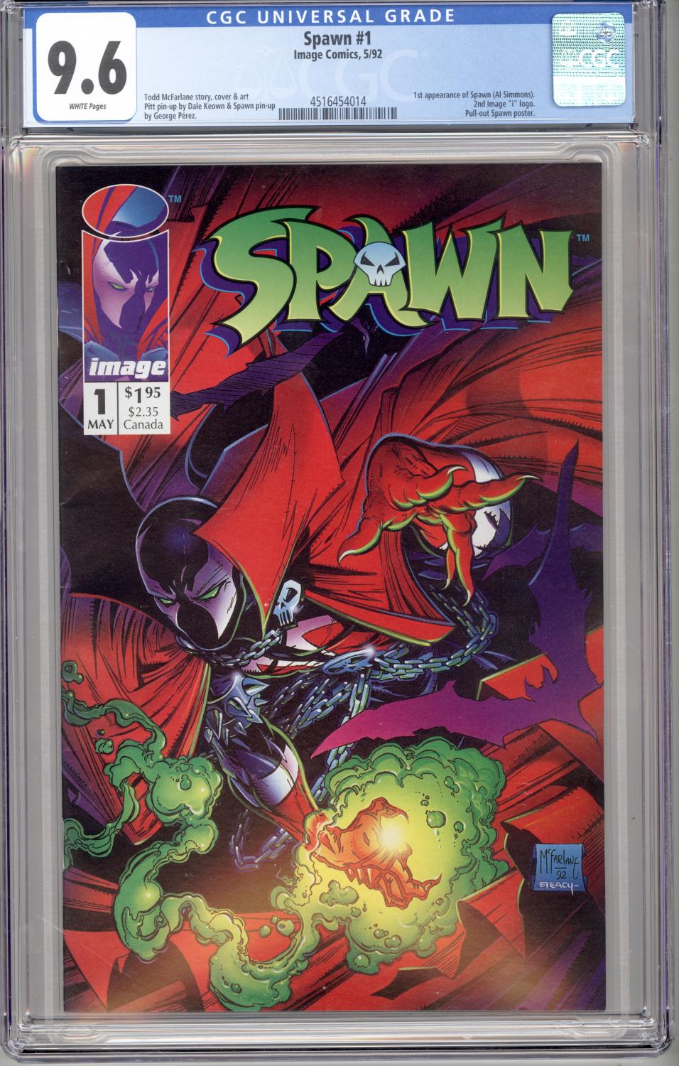 SPAWN #1 CGC 9.6 NM+ IMAGE COMICS 1992