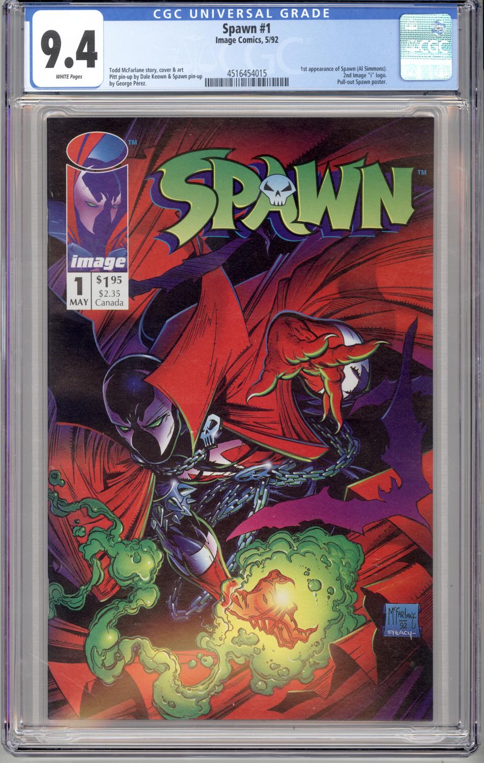 SPAWN #1 CGC 9.4 NM IMAGE COMICS 1992