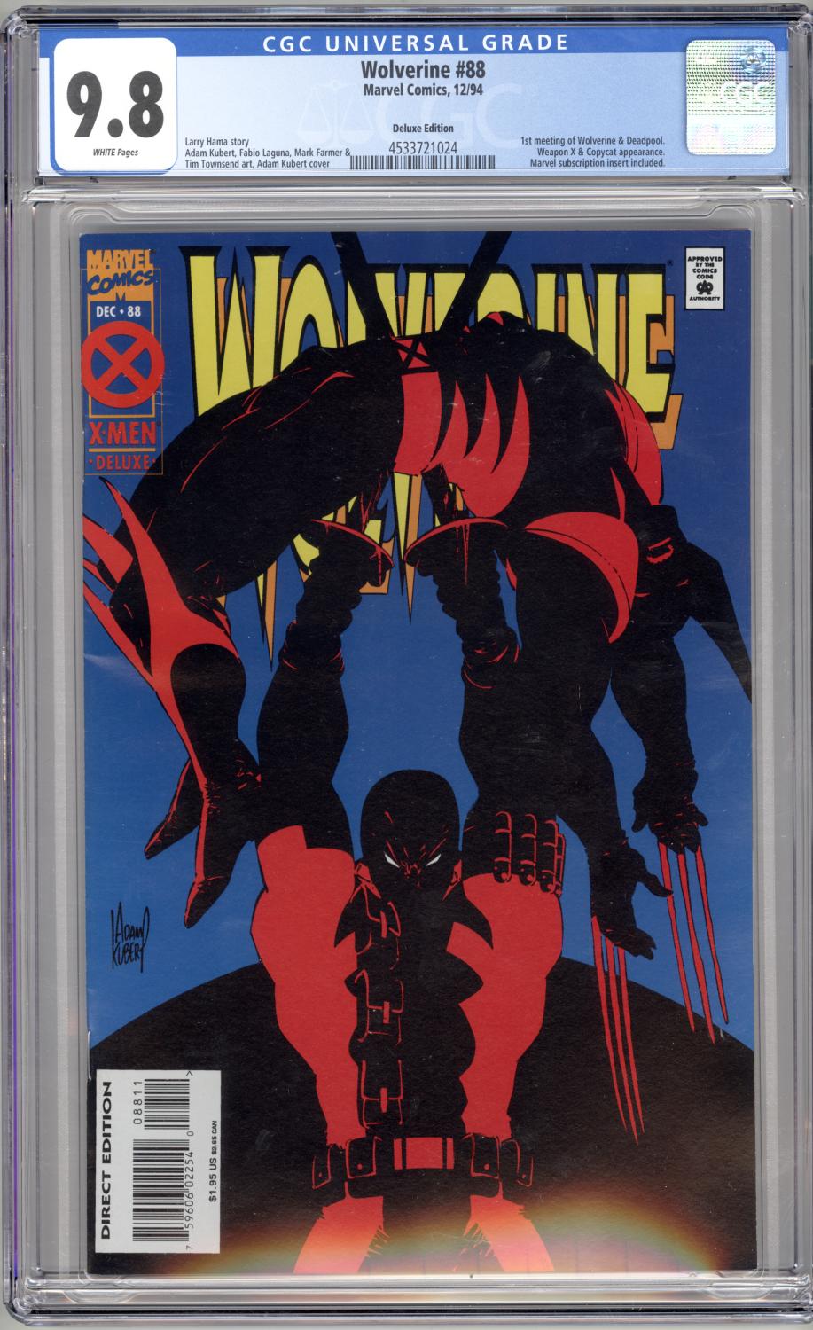 WOLVERINE #88 DELUXE EDITION CGC 9.8 NM/M 1994 1ST MEETING DEADPOOL