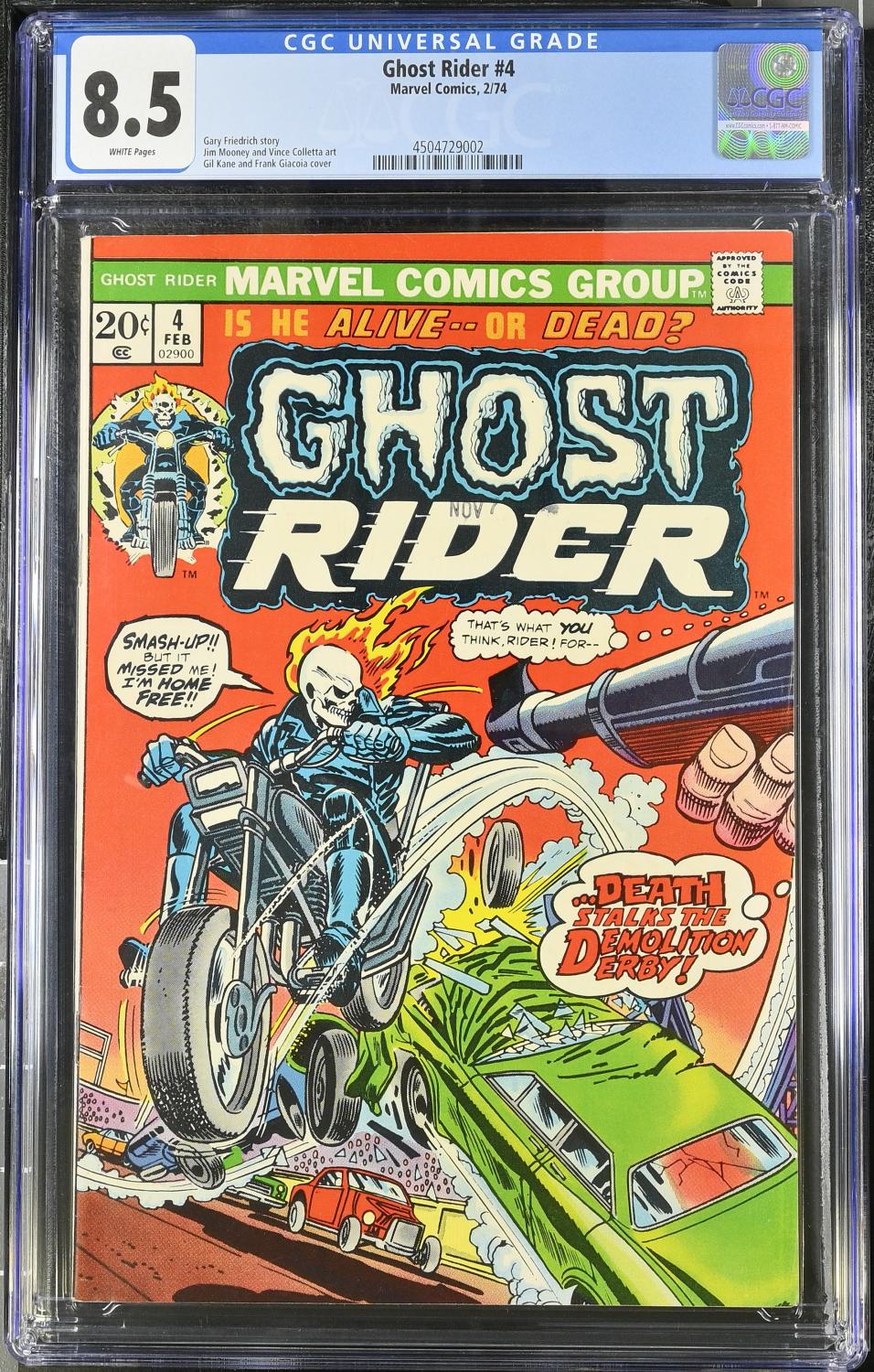 GHOST RIDER #4 1974 CGC 8.5 VF+