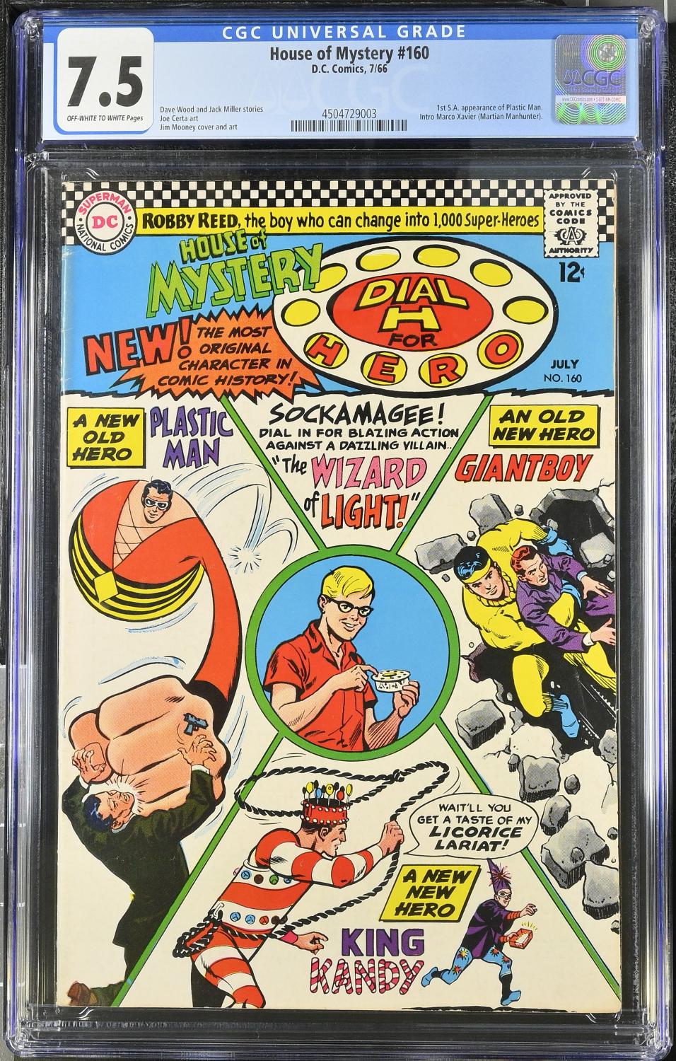 HOUSE OF MYSTERY #160 CGC 7.5 1ST SILVER-AGE PLASTIC MAN