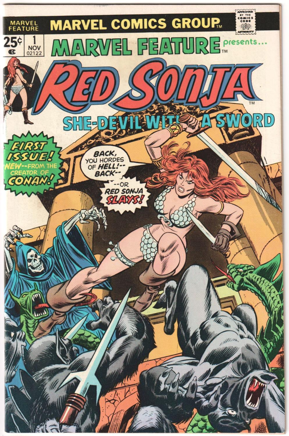 MARVEL FEATURE RED SONJA #1-7 1975 COMPLETE SET