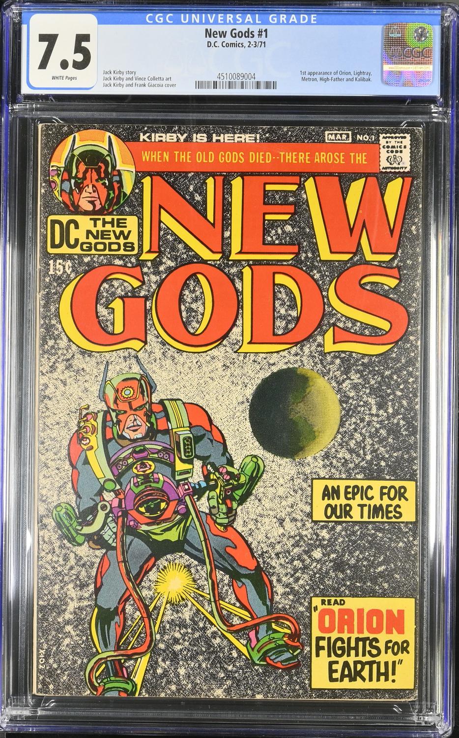 NEW GODS #1 CGC 7.5 VF- JACK KIRBY'S 4TH WORLD