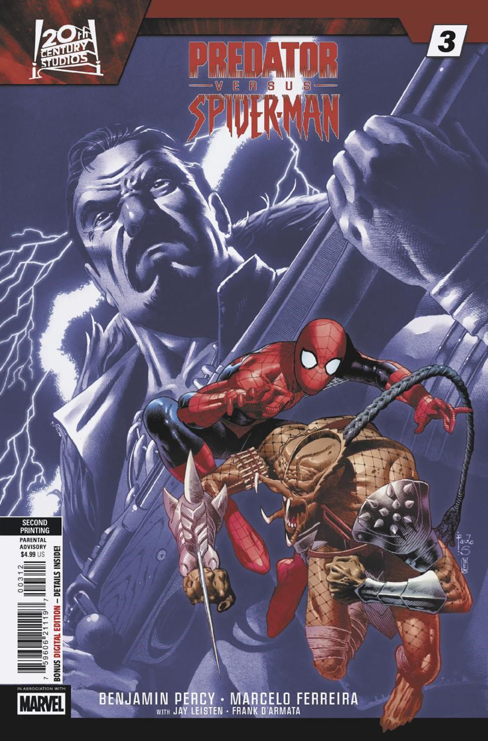PREDATOR VS SPIDER-MAN #3 PAULO SIQUEIRA 2ND PRINTING VAR CVR A