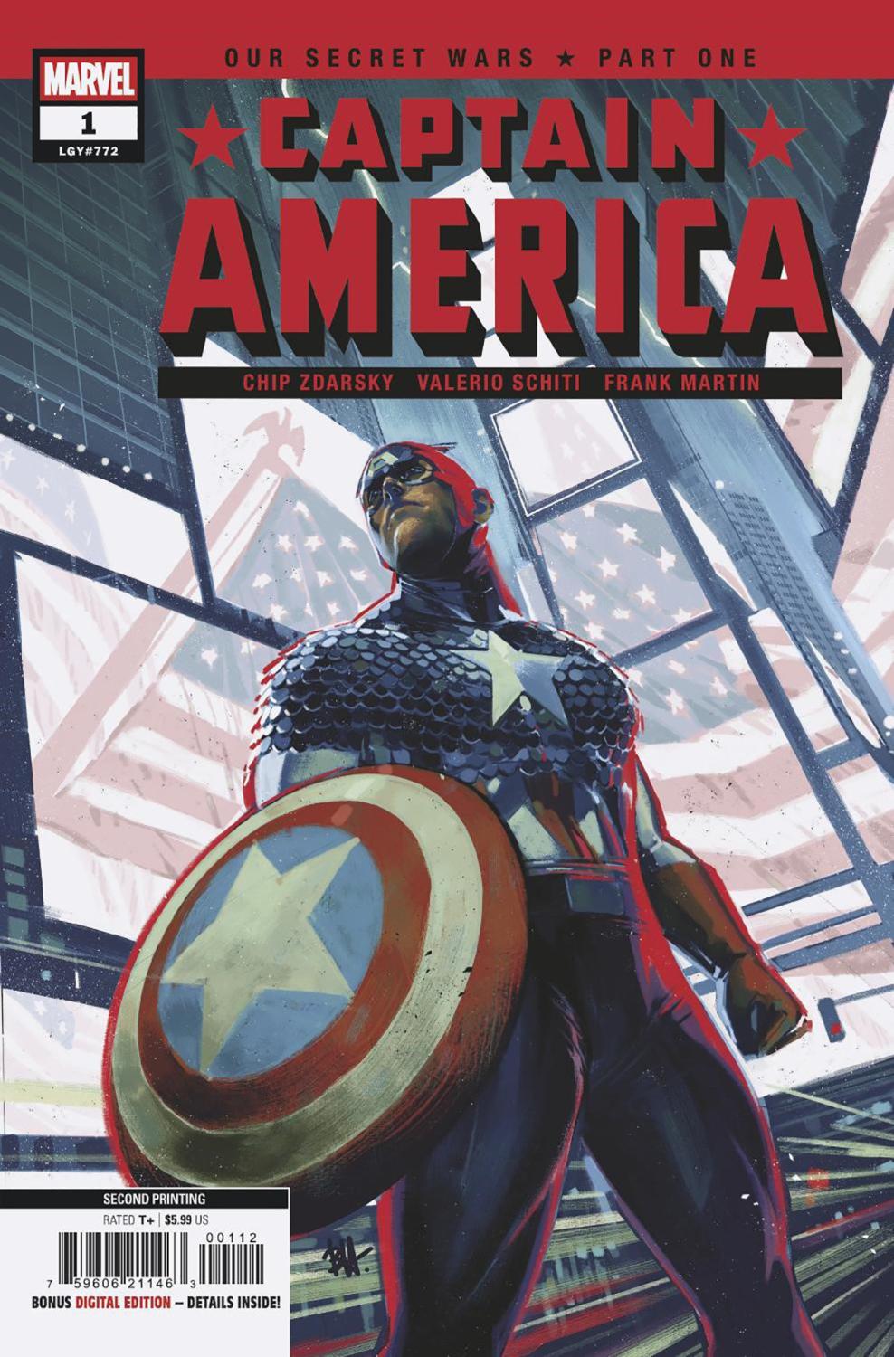 CAPTAIN AMERICA #1 BEN HARVEY 2ND PRINTING VAR CVR A