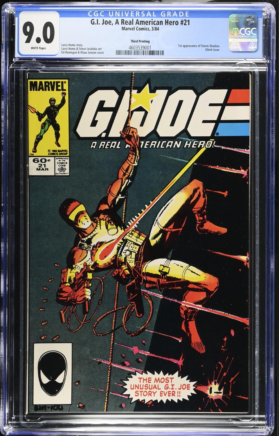 GI JOE REAL AMERICAN HERO #21 CGC 9.0 VF/NM THIRD PRINT