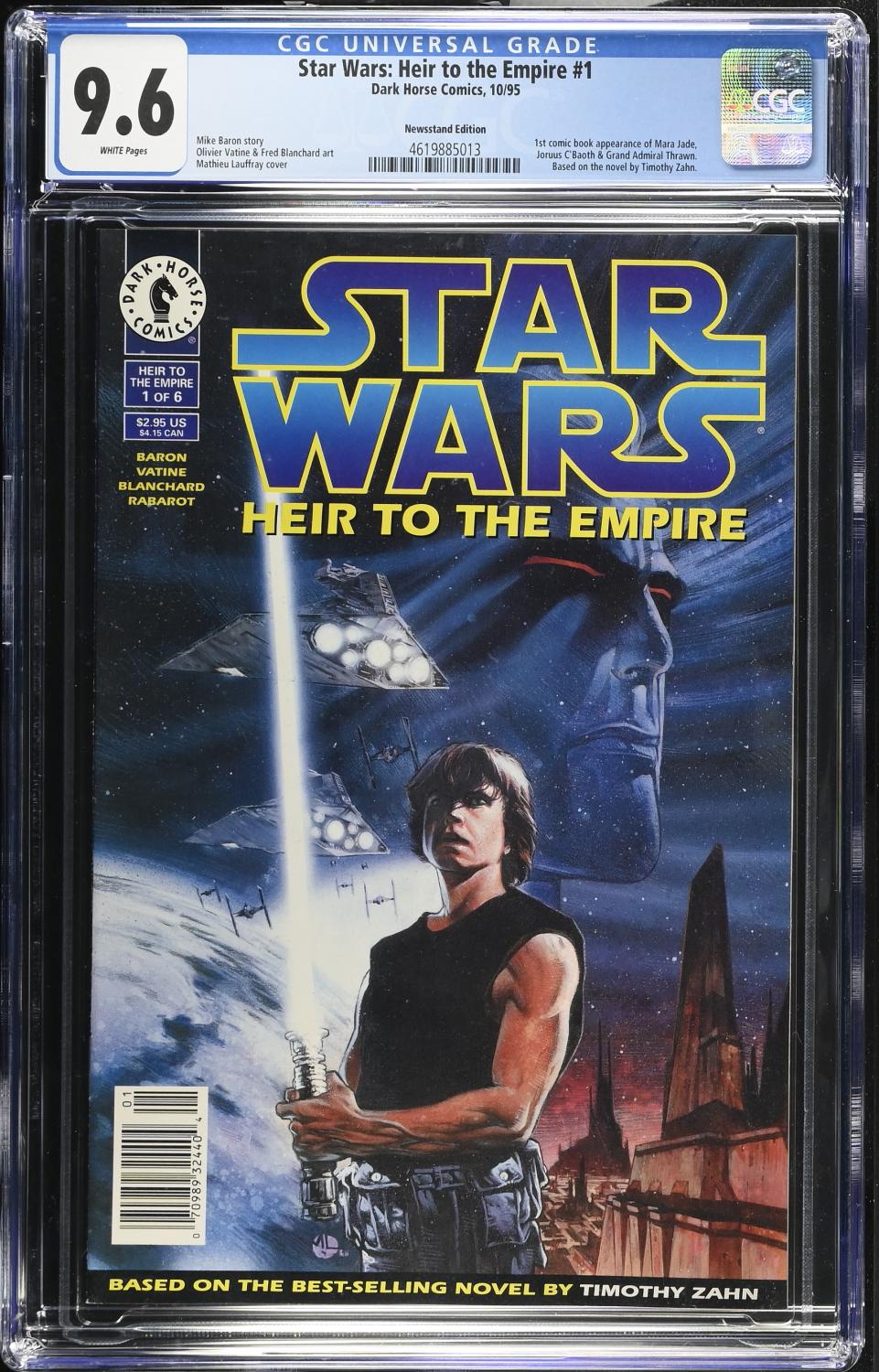 STAR WARS HEIR TO THE EMPIRE #1 CGC 9.6 NM+ NEWSSTAND EDITION