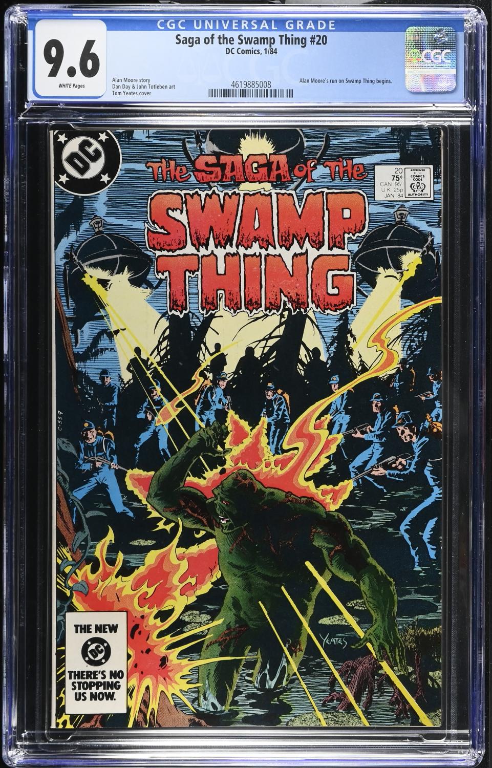 SAGA OF THE SWAMP THING #20 CGC 9.6 NM+ ALAN MOORE BEGINS